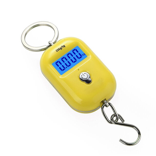 Mini Keychain Digital Hanging Scale Electronic Luggage Hook LCD Backlight Kitchen Steelyard