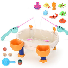 28 Pcs Creative DIY Assemble Fishing Table Summer Beach Magnetic Platform Parent-child Interactive Educational Toy for Kids Gift