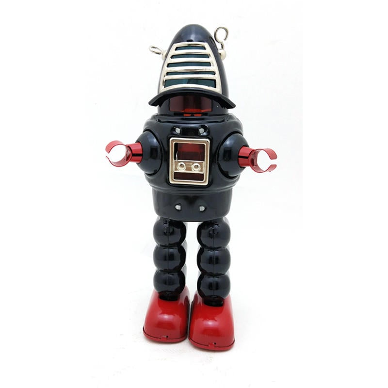 Classic Vintage Clockwork Wind Up Large Robot Photography Children Kids Tin Toys With Key