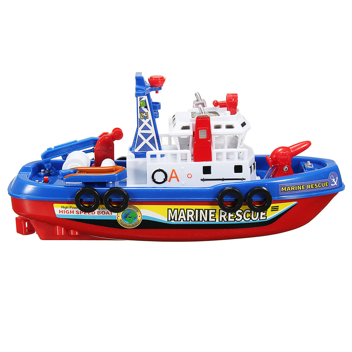 Kids Electric Fireboat Toy Children Rescue Water Spray Light Music Baby Bath Toy Boys&Girls Gift