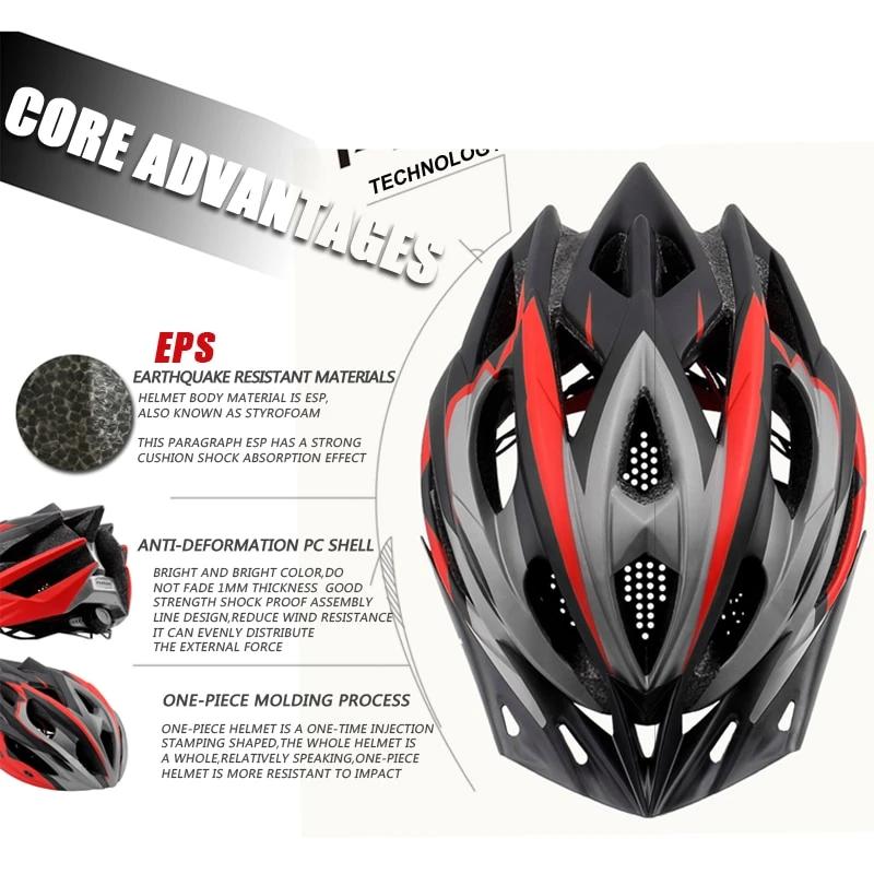 Cycling Helmet Ultralight EPS+PC Cover MTB Road Bike Integrally-mold Safely Cap