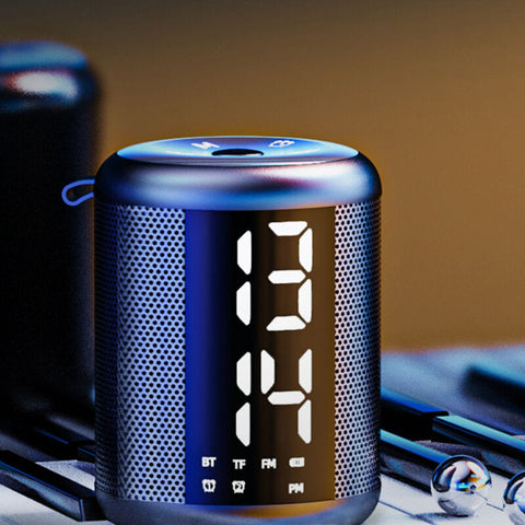 Dual Alarm Clock 9D Bass Stereo bluetooth Speaker 20-Hour Playtime Support TF FM AUX
