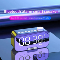 Wireless bluetooth Speaker Portable Mini Mirror Alarm Clock Support TF Card FM Radio with Mic