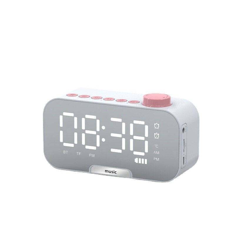 Wireless bluetooth Speaker Portable Mini Mirror Alarm Clock Support TF Card FM Radio with Mic