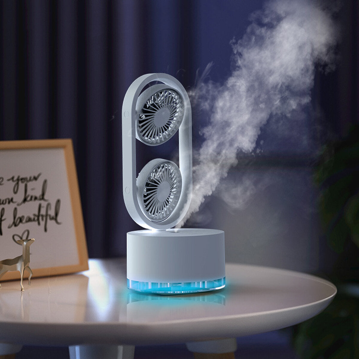 400ml Air Conditioner 3 Speed 7 Color Light 2000mAh Mini USB Air Fan Water-cooled Spray Fan