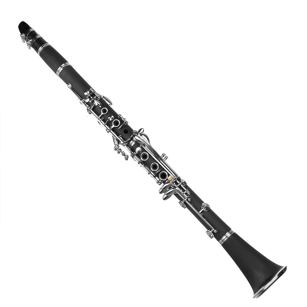 Professional B Tune Clarinet Wood Body Brass Nickel Plated Key with Box