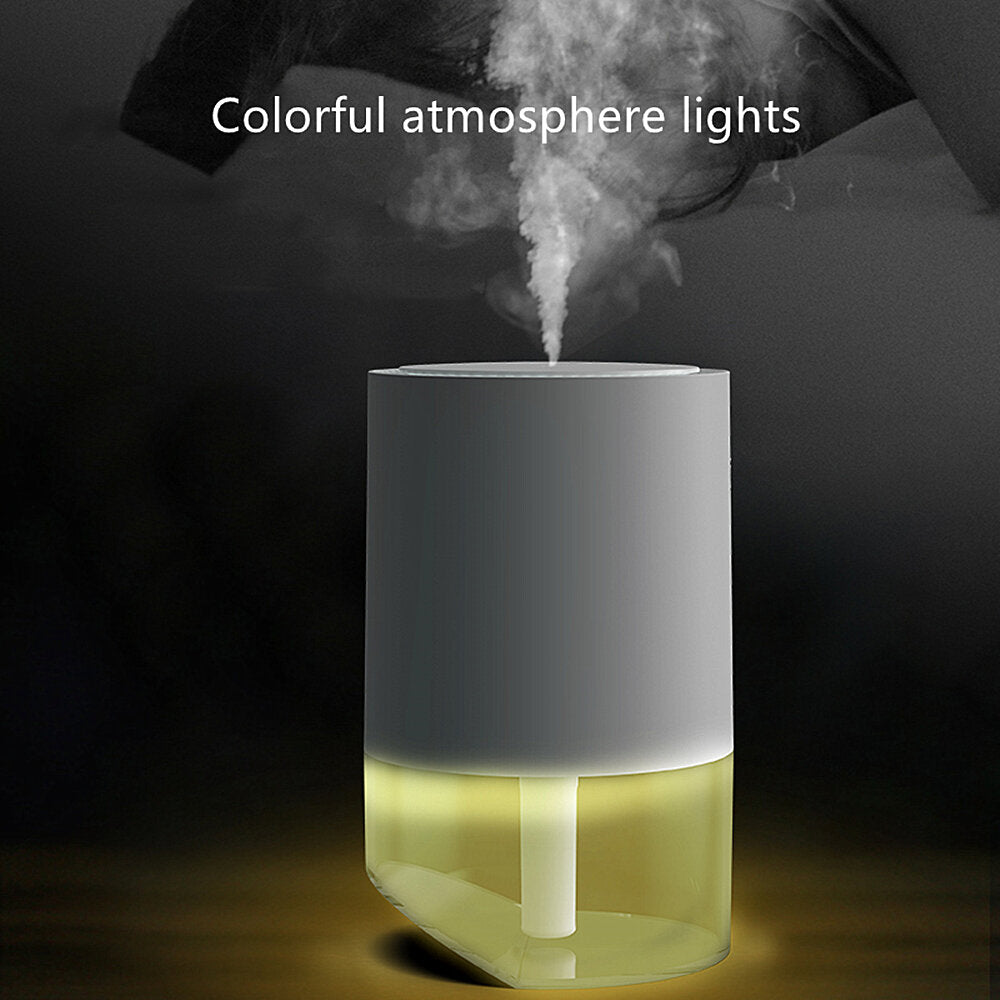 350ml Air Oblique Humidifier Nano Atomization with Colorful Lights 2 Spray Mode USB Charging 1200mAh Battery for Home Office