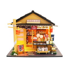 Japanese Grocery Store DIY Handmade Assemble Doll House Miniature Furniture Kit with LED Effect Toy for Kids Birthday Xmas Gift House Decoration