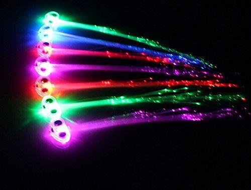 Flash LED Hair Braid 40CM Decorative Valentines Gift Party Light-Up Optic Fiber Extension Barrette