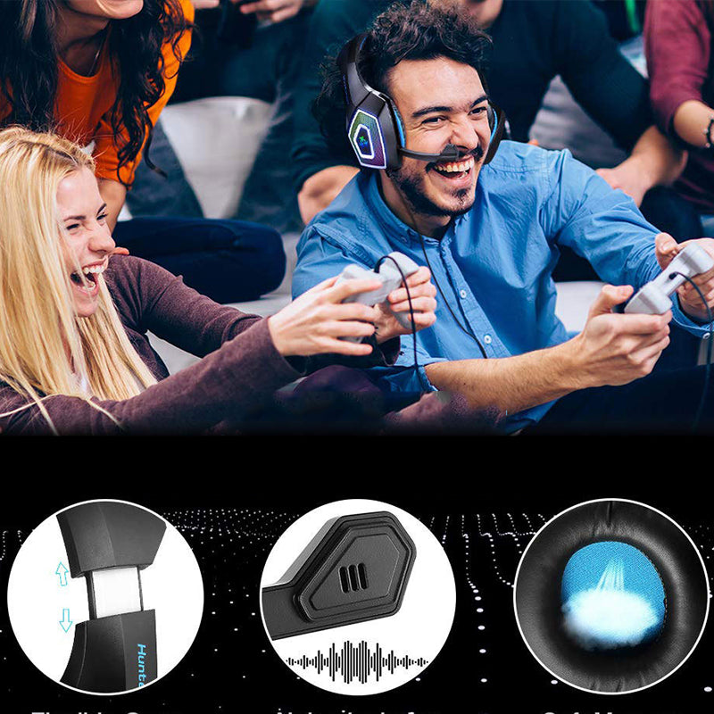 Game Headset Large RGB Light-emitting Wired Headphone