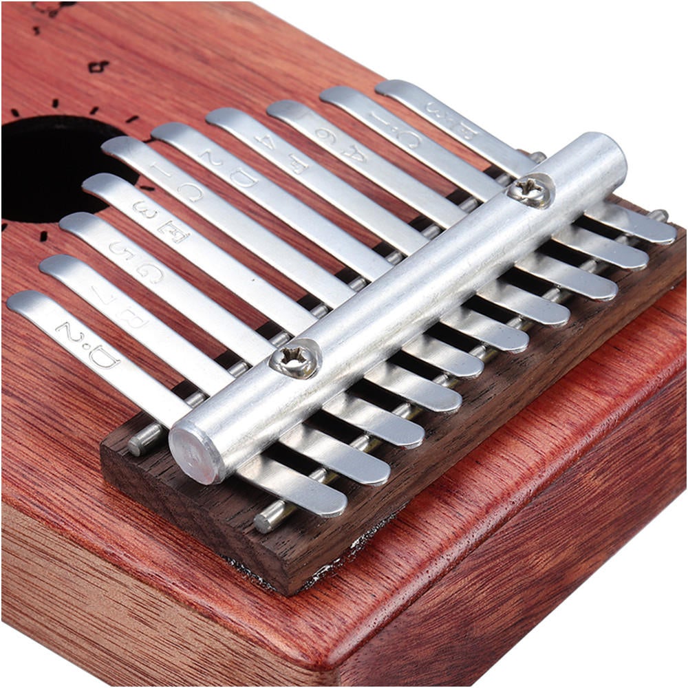 10 Keys Kalimba African Solid Mahogany Wood Thumb Piano Finger Percussion for Gifts