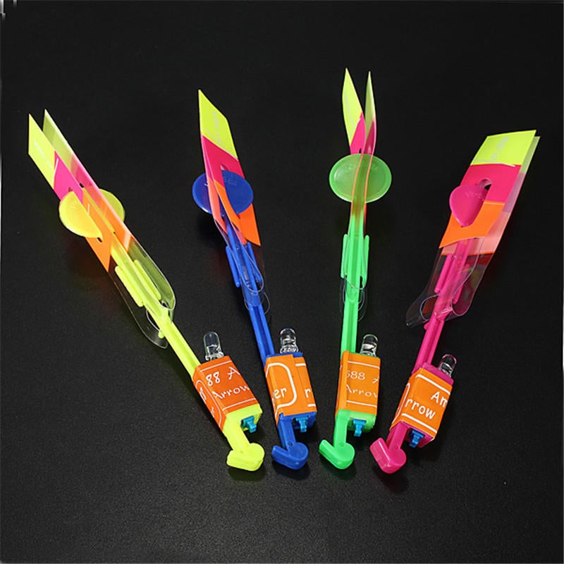 Amazing Flash LED Light Arrow Rocket Helicopter Rotating Flying Toy Party Fun Kids Outdoor Plane Toy