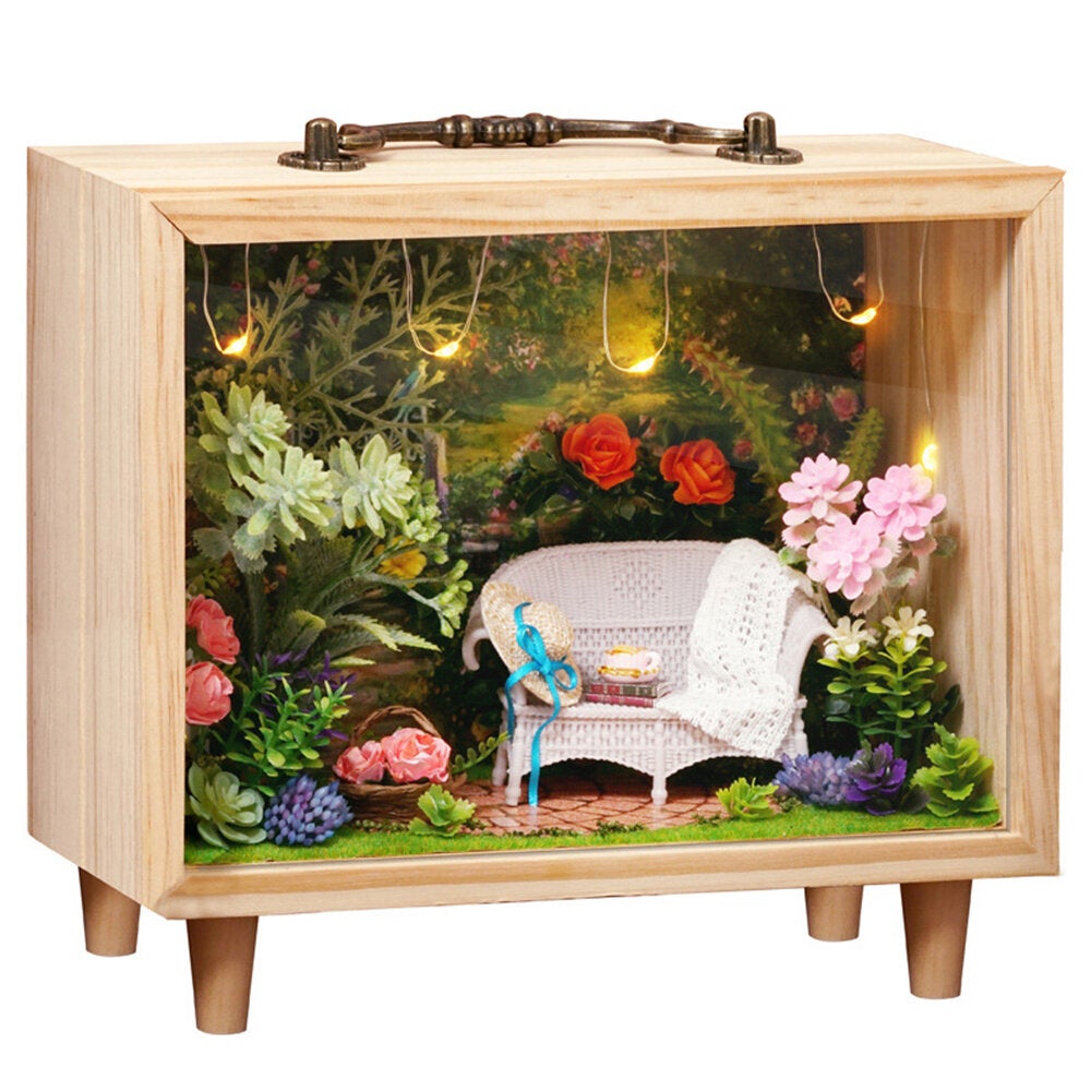 DIY Wooden Box Series Hanamaji Trilogy Doll House Model Toy Gift Decoration for Girlfriend and Child