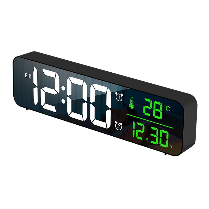 3D Music Dual Alarm Clock With Thermometer and Temperature HD LED Display