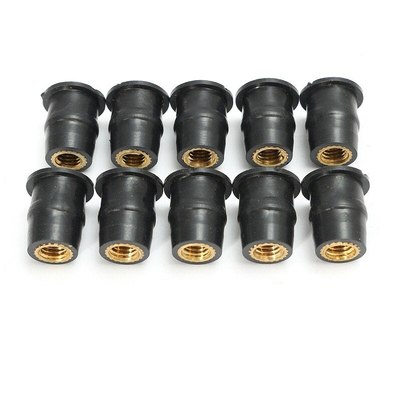 10pcs M4 / M5 / M6 Metric Rubber Well Nuts Windshield Fairing Cowls Fastener Screws Universal Motorcycle Fairing Cowl Fixing