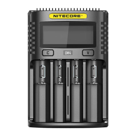 LCD Screen Display Lithium Battery Charger 4-Slots Smart Rapid USB Charging