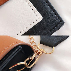 Women Patchwork Frosted Casual Chains Crossbody Bag