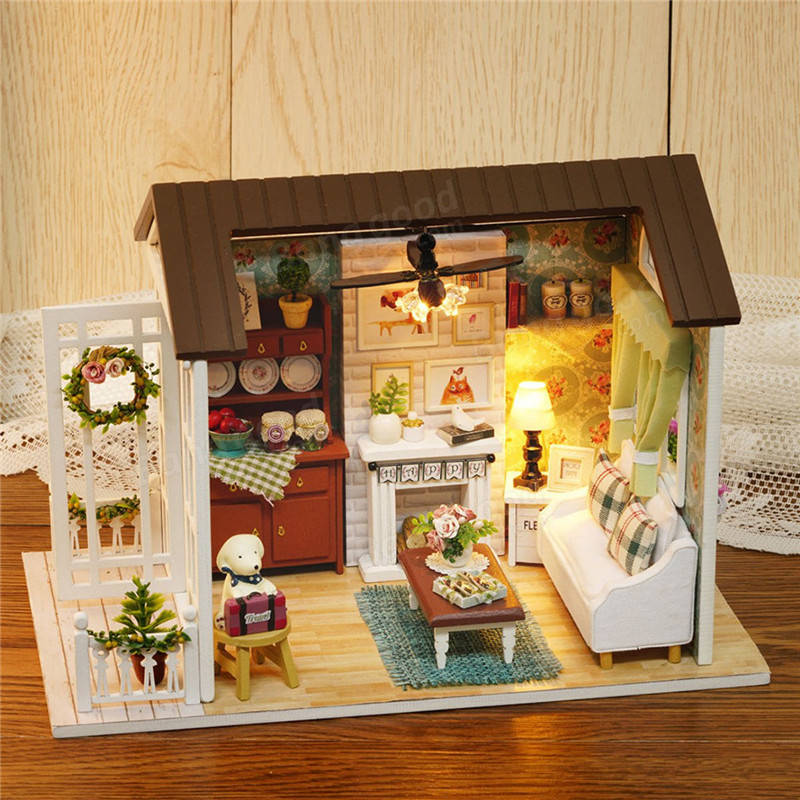 Forest Times Kits Wood Miniature DIY House Handicraft Toy Idea Gift Happy times