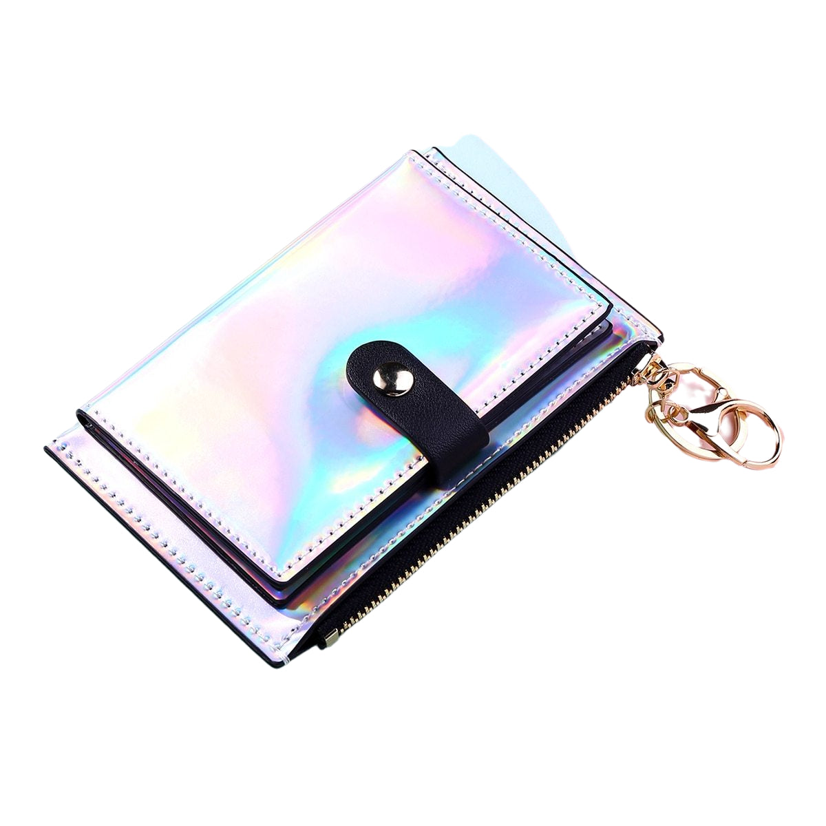 New Laser Women Wallets Fashion Keychain Zipper Coin Purse Mini Small Money Bag Credit Card Holder