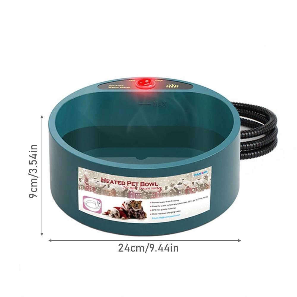 Heated Pet Bowl Heating Feeding Feeder Waterproof 0.58gal/2.2L/74oz