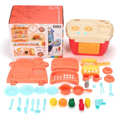 22/26 Pcs Simulation Mini Kitchen Cooking Play Fun Educational Toy Set with Realistic Lighting and Sound Effects for Kids Gift