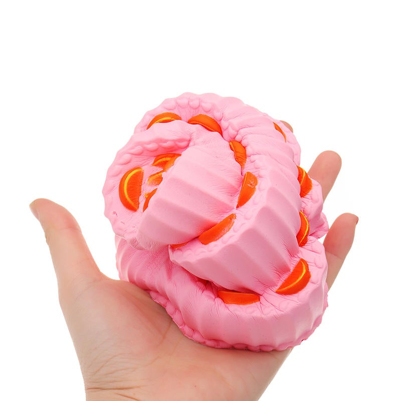 Three Layer Orange Cake Squishy 11cm Slow Rising Anti Stress Collection Gift Soft Toy