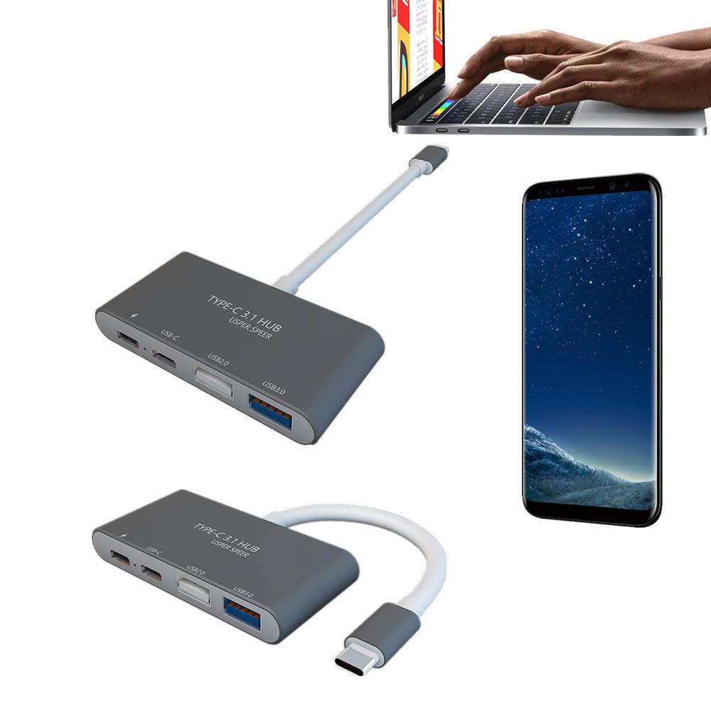 4 In 1 Type-C USB 3.0 Fast Charging HUB Adapter For Huawei P30 Pro Mi9 S10+ Note 10