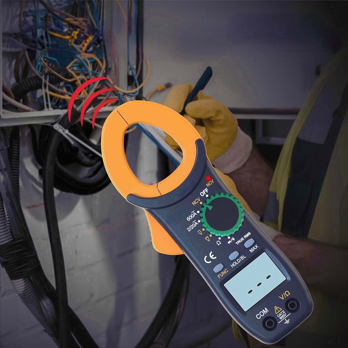 Digital Display Clamp Auto-Ranging Multimeter Testing Current Voltage Resistance