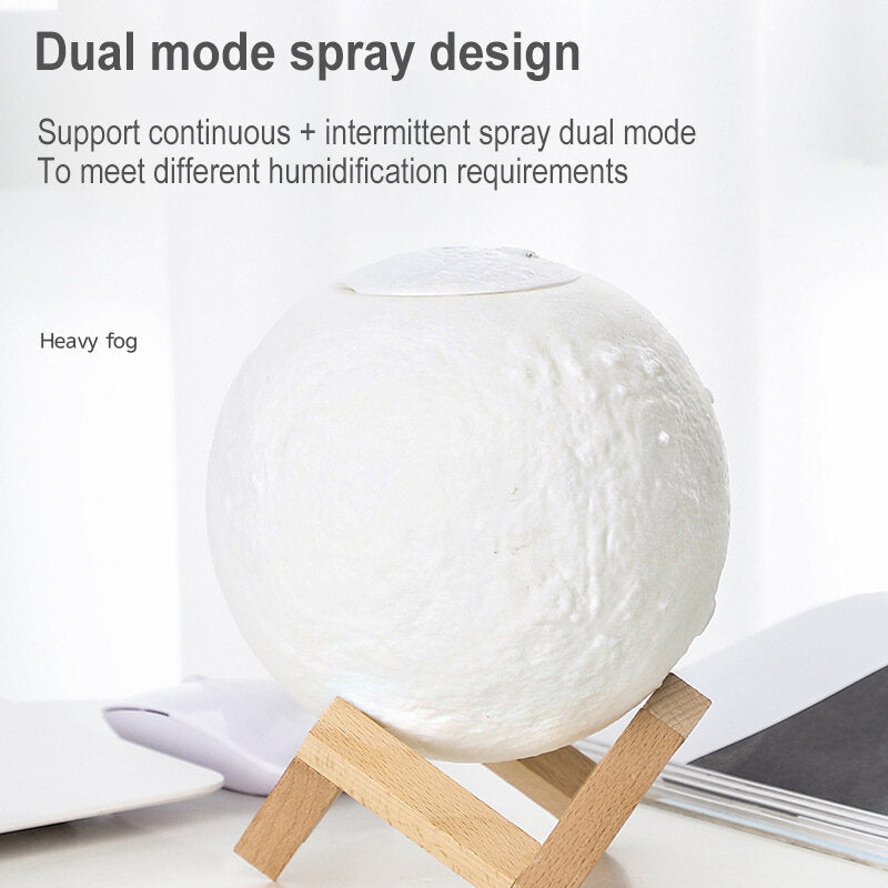 1500ml Air Humidifier 3D Moon Lamp Aroma Essential Oil Diffuser 1200mAh Battery Air Purifier Mist Maker for Office Home