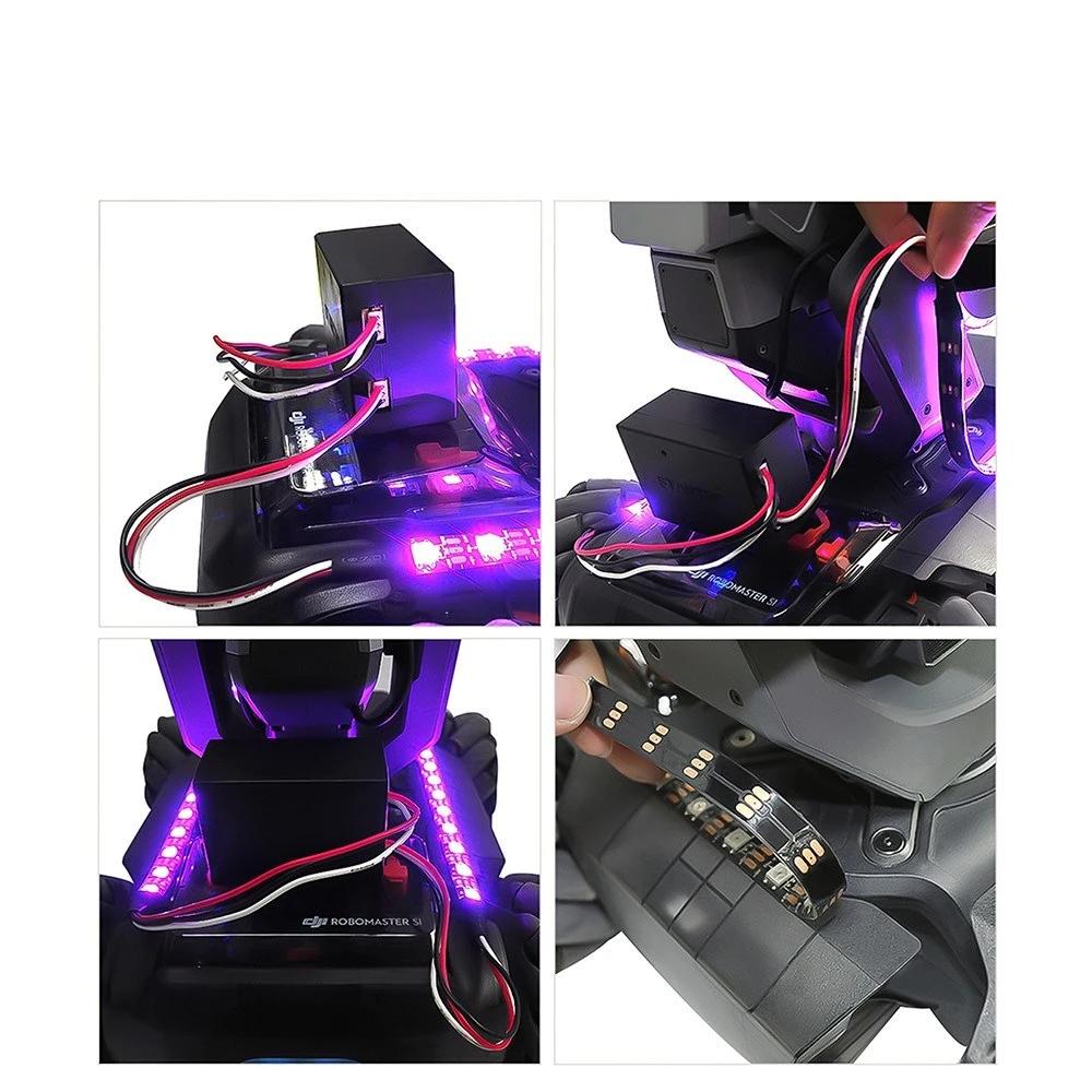Colorful LED Light Strip for DJI RoboMaster S1 with Remote Control Insulated Marquee Switch