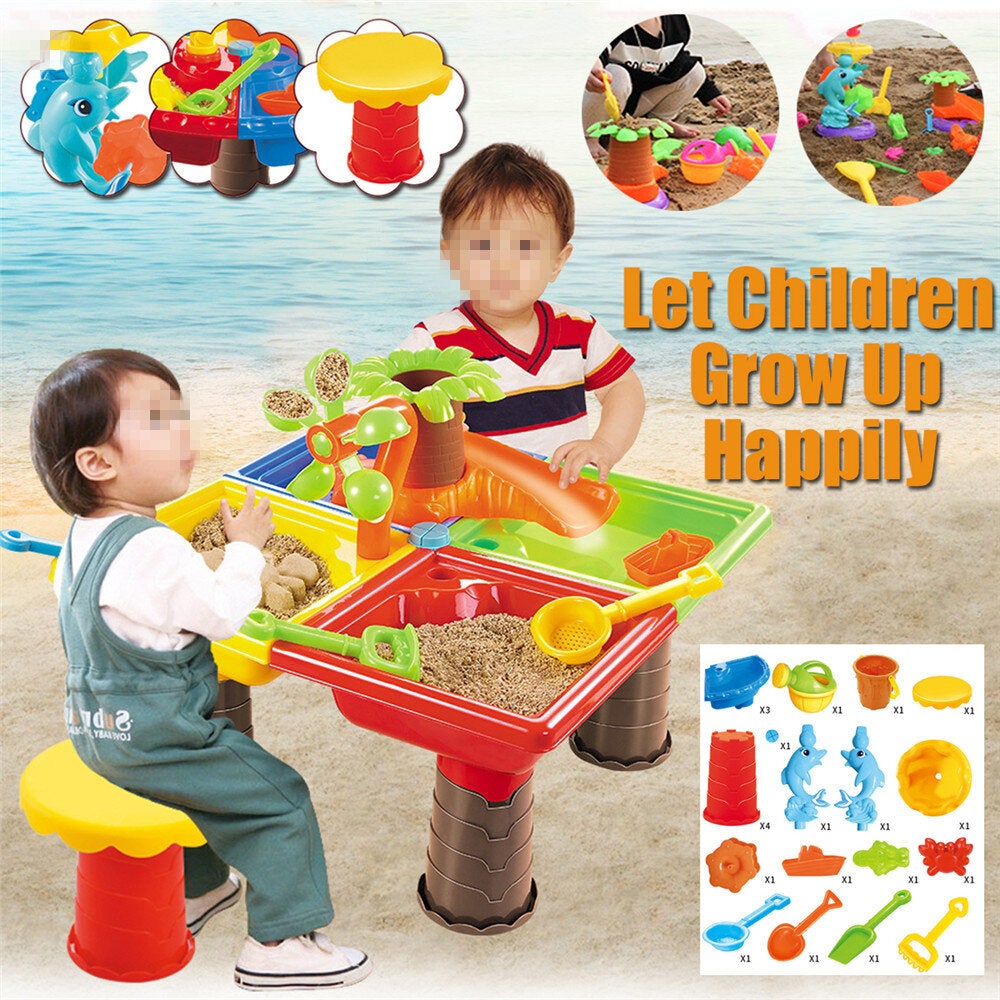 Sand And Water Table Sandpit Indoor Outdoor Beach Kids Children Play Toy Set