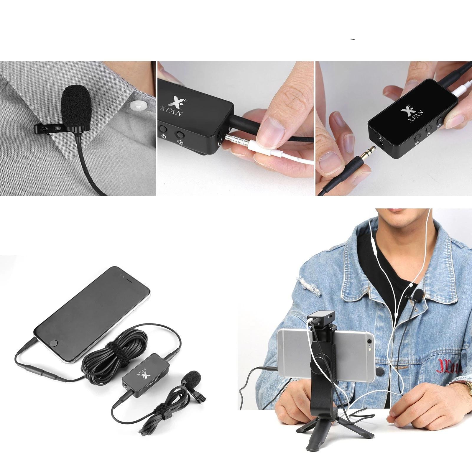 AIR Omni-directional Lavalier Microphone Clip-on Wired Condenser Mic Cable Length 6m