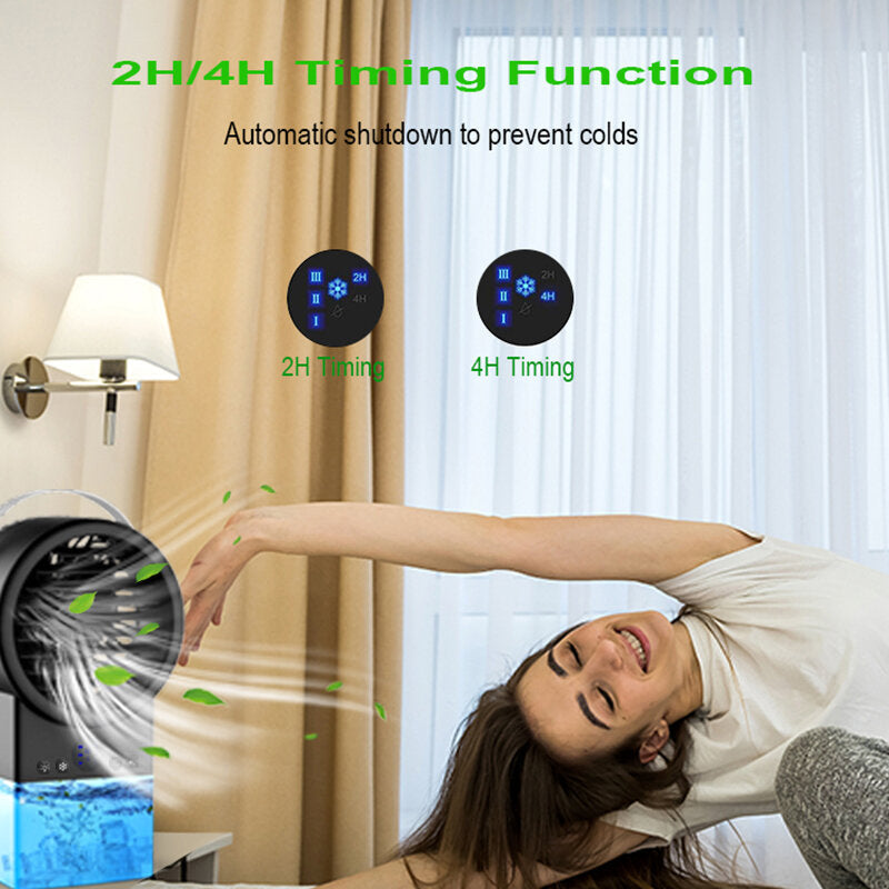 3 in 1 Air Condiction Cooling Fan Air Cooler 3 Gear Wnd Speed with Colorful Light Timing Function for Home and Office 220-240V