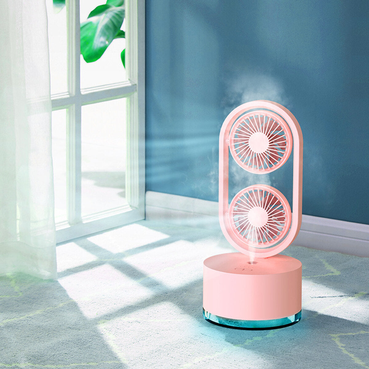 400ml Air Conditioner 3 Speed 7 Color Light 2000mAh Mini USB Air Fan Water-cooled Spray Fan