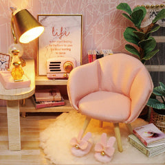 DIY Doll House Girlish Dream Miniature Furniture With Light Music Cover Gift Decor