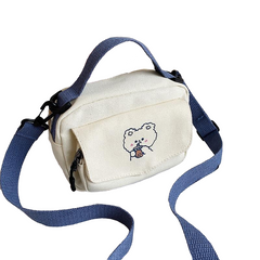 Small Women Canvas Shoulder Bags Cartoon Print Fashion Mini Cloth Handbags Phone Crossbody Bag for Cute Girl Purse