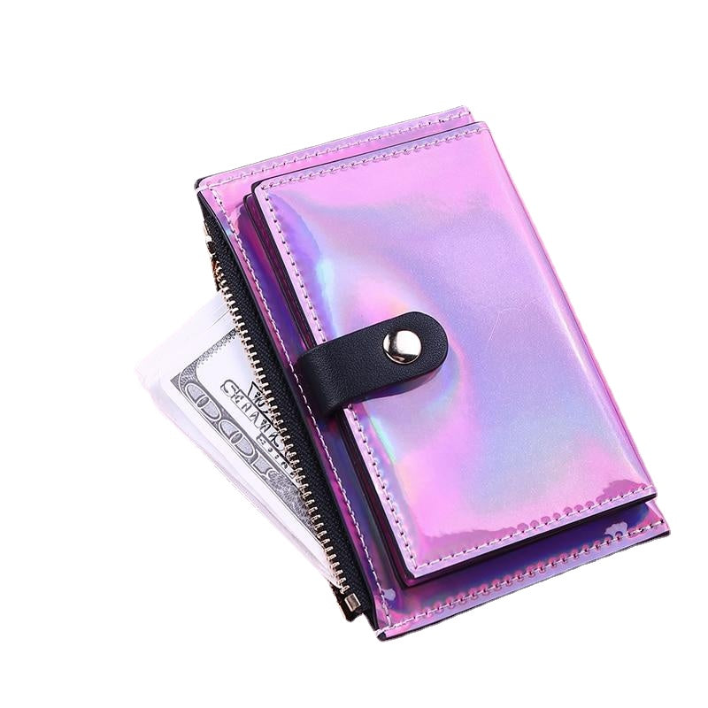 New Laser Women Wallets Fashion Keychain Zipper Coin Purse Mini Small Money Bag Credit Card Holder