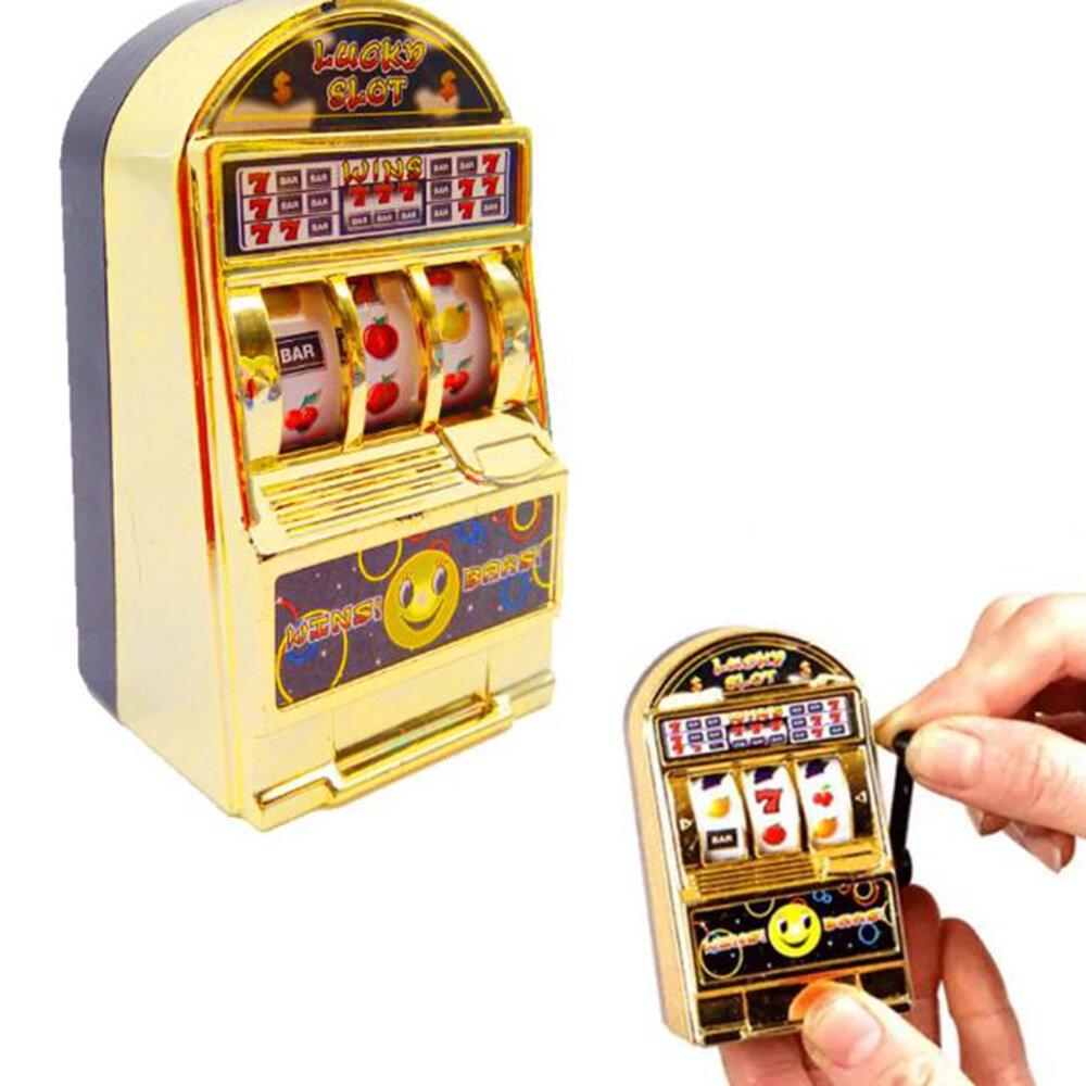 Gold/Silver Plastic Mini Cute Fruit Pattern Slot Machine Toy for Children