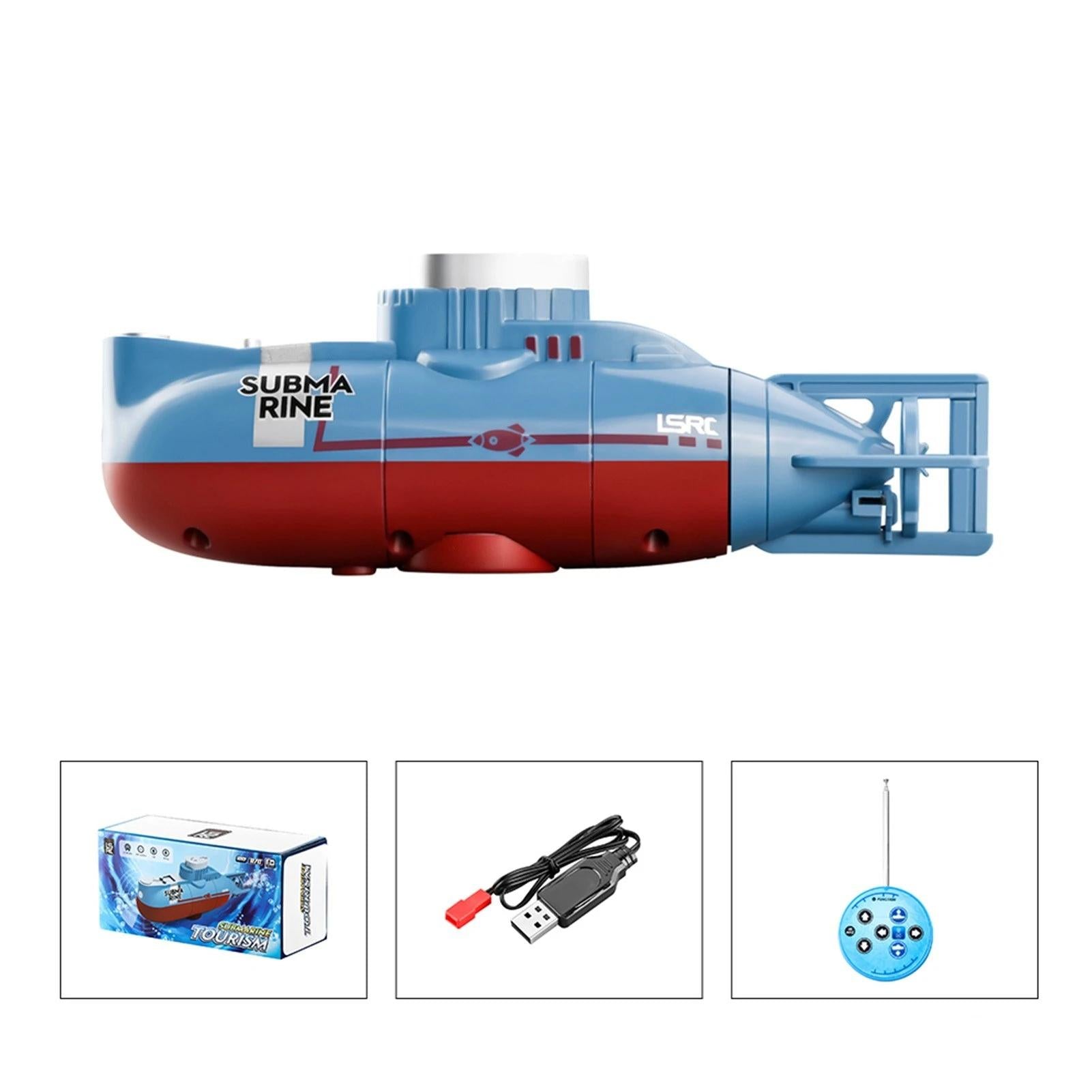 Mini RC Submarine Remote Control Boat Waterproof Diving Toy Gift for Kids