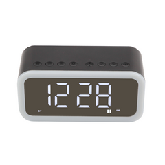 Bluetooth Speaker Mini Alarm Clock Time LED Display Light Wireless Subwoofer Music Player