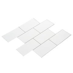 3D Tile Wall Sticker White Self-Adhesive Decal Home Kitchen Bathroom Mural Decoration