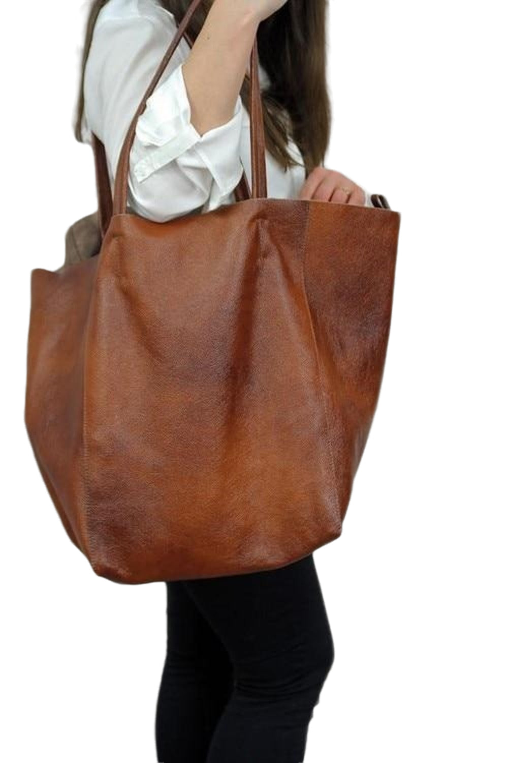 Casual Over Large Tote Bags for Women Shoulder Bag Simple Big Handbags Luxury Soft Shopper Composited Purse
