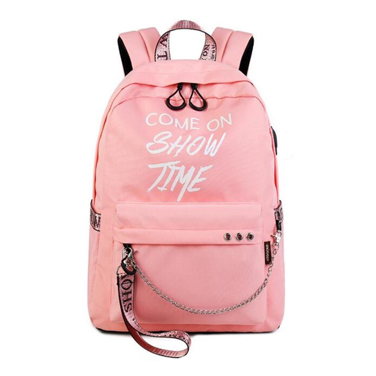 15.6 Inch Anti-Theft Laptop USB Backpack Luminous Outdoor Travel School Bag Men Women