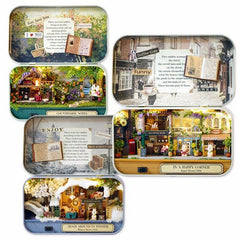 Old Times Trilogy DIY Box Theatre Miniature Tin Box Doll House With LED Light Extra Gift