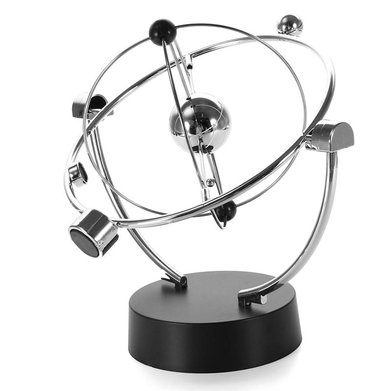 Silver Orbital Desk Decoration Celestial Pendulum