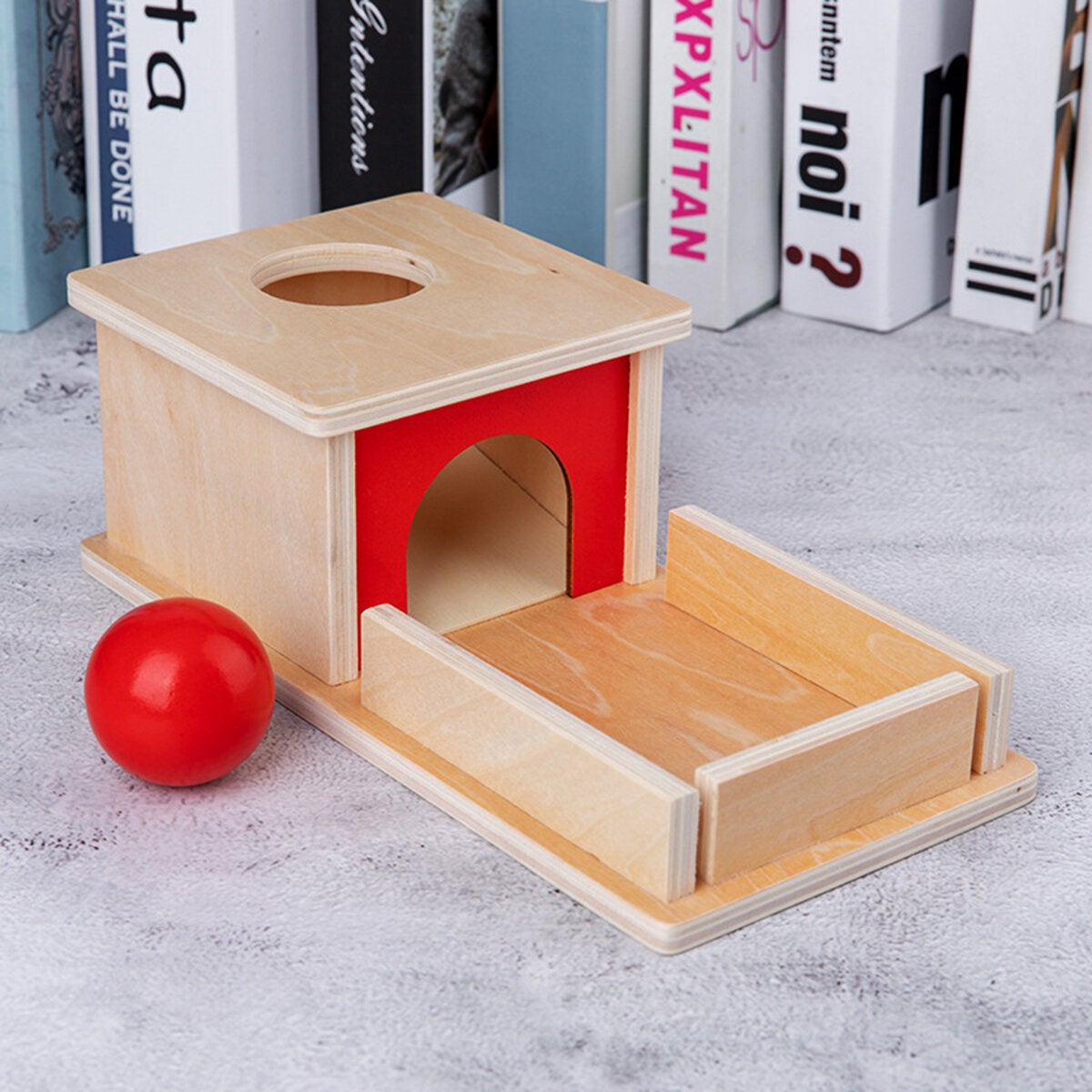 Montessori Object Permanence Box Wooden Permanent Box Practical Learning Educational Toy for Kids Gift