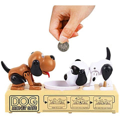 Creative Magic Stealing Coin Double Hungry Dog Money Box Cute Saving Money Dogs Doll Gifts for Kids Gift