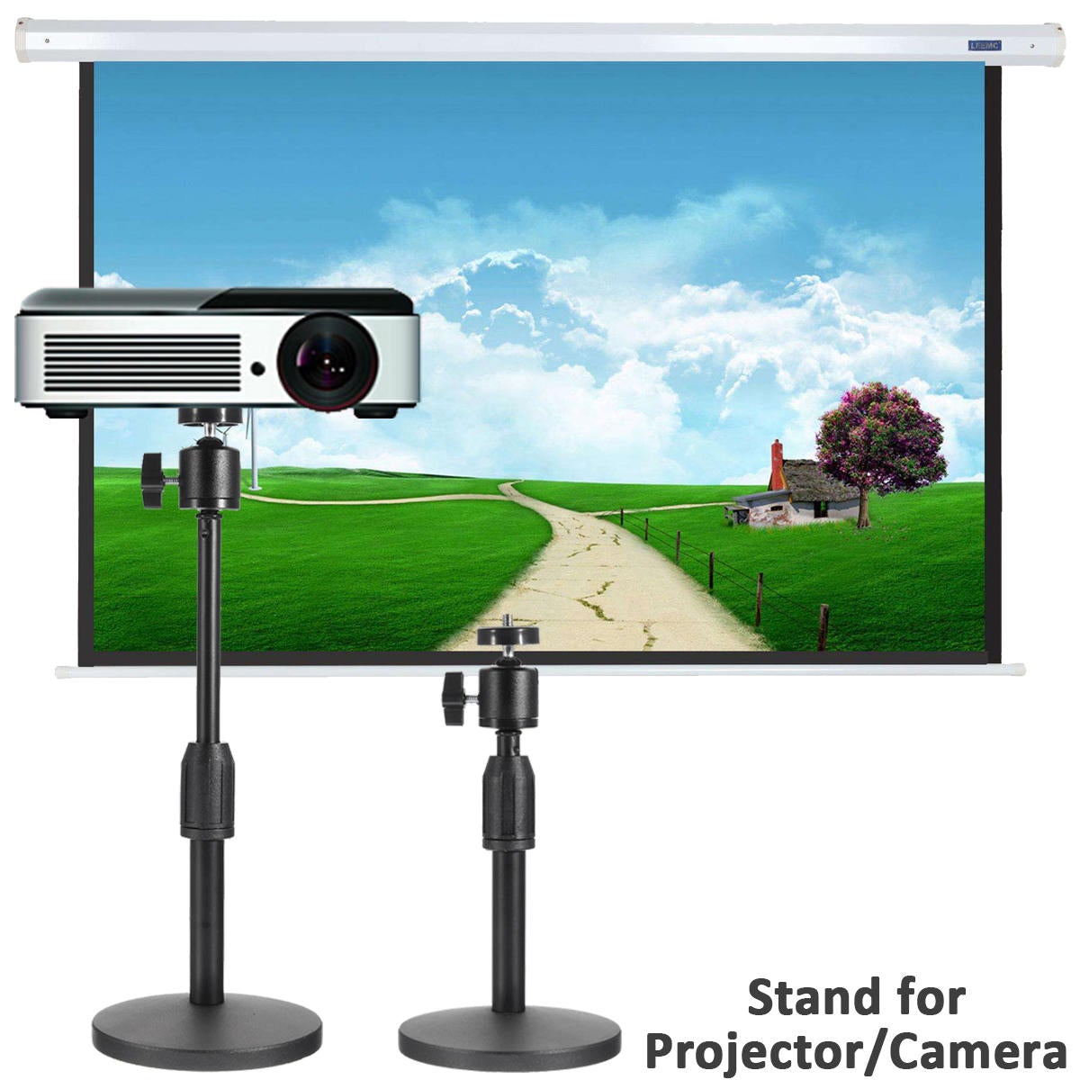 Desktop Laptop Projector Stand Holder Swivel Head Tripod Mount Adjustable Height