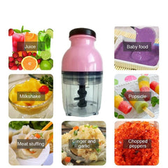 Portable Mini Meat Grinder 600ML Electric Vegetable Fruit Blender