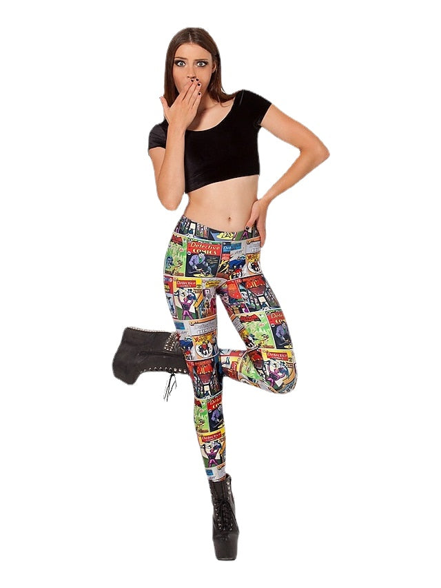 Weekend Yoga Print Stretchy Ankle-Length Comfort Women's Skinny Pants